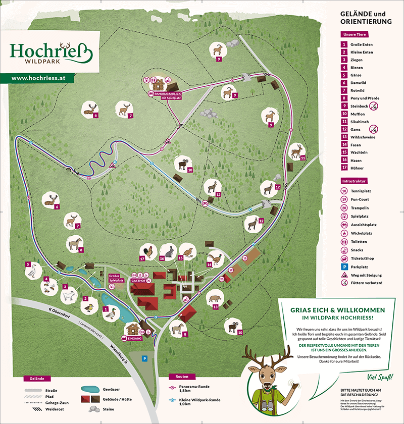 Wildpark Hochrieß Übersichtskarte